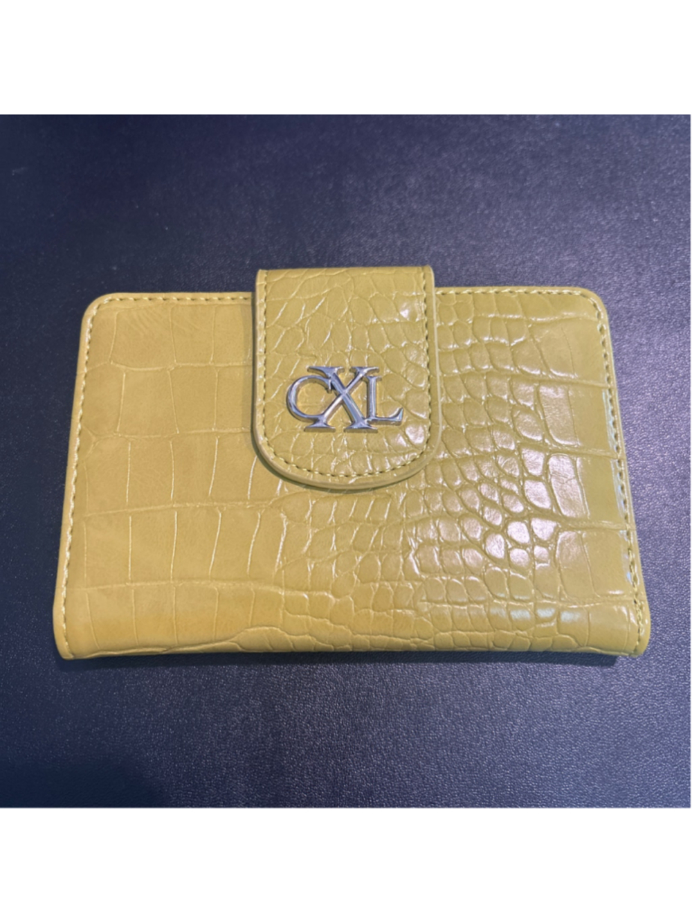 Women's CXL by Christian Lacroix Yellow Crocodile Embossed Wallet One Size